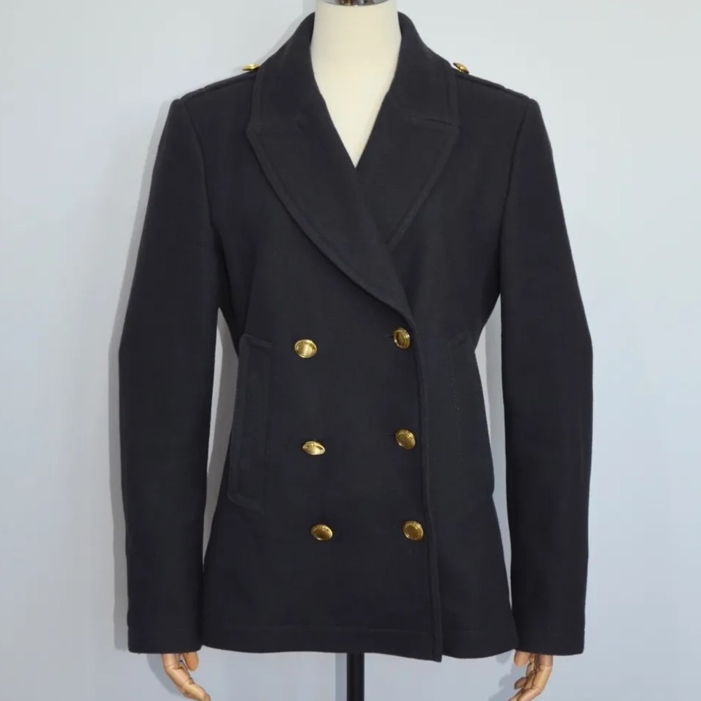 Burberry Brit Double breasted wool Coat with gold buttons